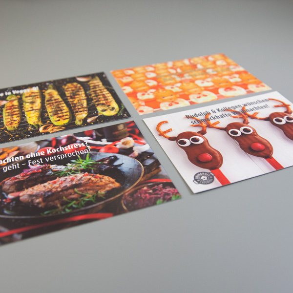Aktionspostkarten für einen Catering Service