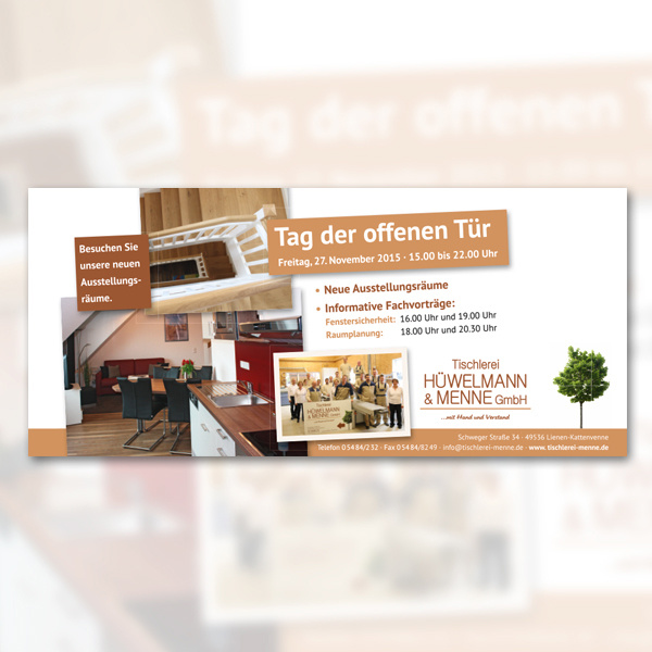 Anzeigengestaltung für eine Tischlerei