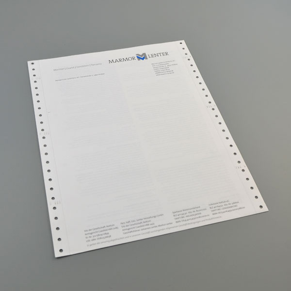 Endlosbriefbogen für einen Steinmetz