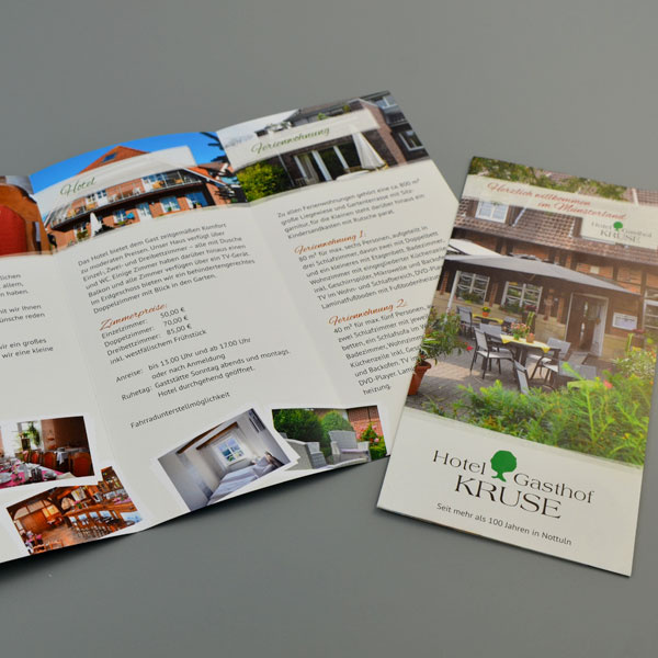 Gestaltung eines Flyers für einen Gasthof