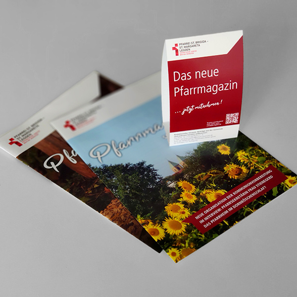 Entwicklung eines Pfarrmagazins und eines Aufstellers für eine Kirchengemeinde