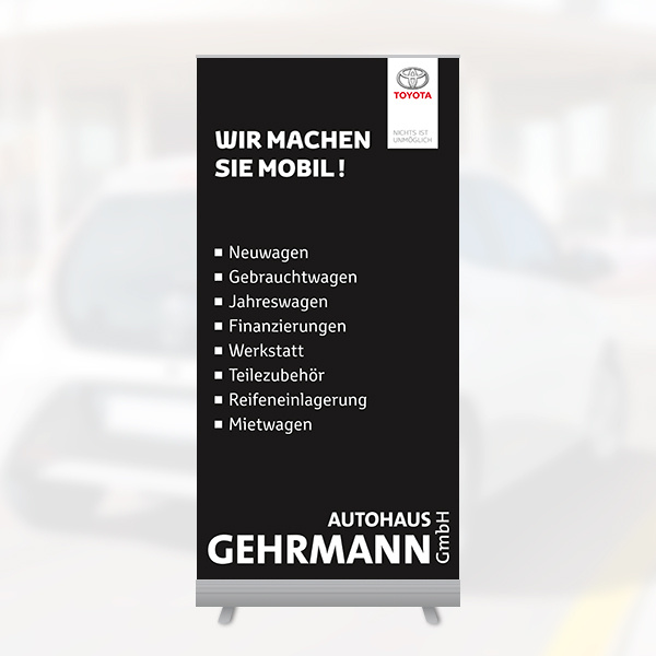 Entwicklung eines Roll-ups für ein Autohaus