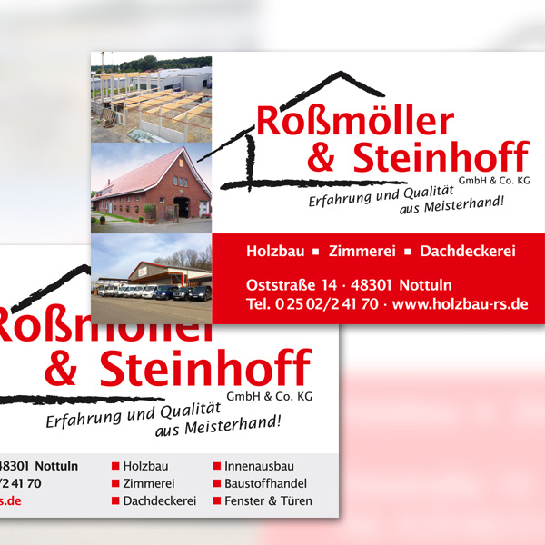 Gestaltung eines Spannplakats für einen Dachdecker