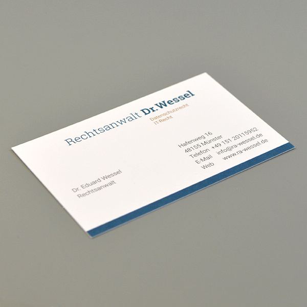 Gestaltung einer Visitenkarte für einen Rechtsanwalt