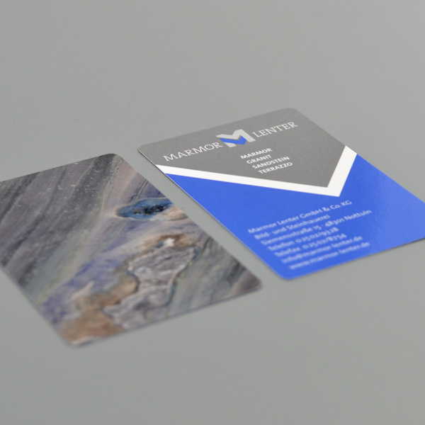 Design einer Visitenkarte für einen Steinmetz