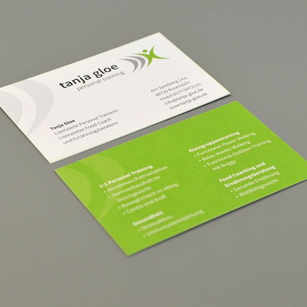 Design einer Visitenkarte für einen Personal Trainer