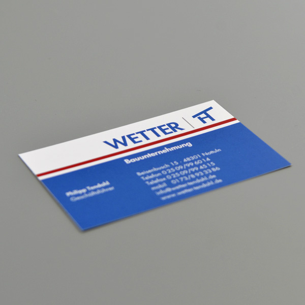 Visitenkarten Design für eine Bauunternehmung