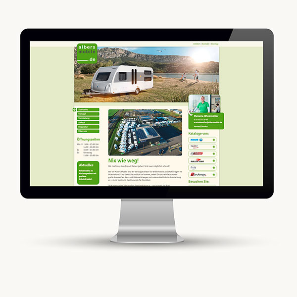 Website für einen Wohnmobil Handel