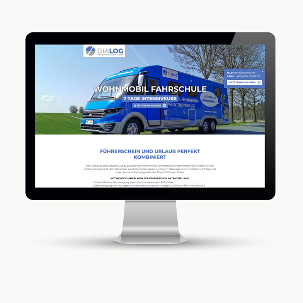 Erstellung einer Website für eine Wohnmobil Fahrschule