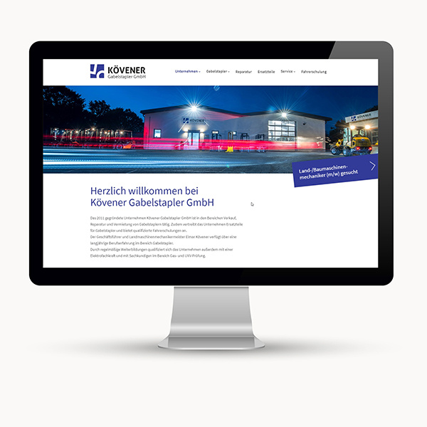 Webauftritt für einen Gabelstapleranbieter