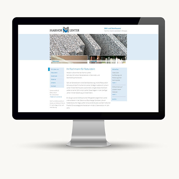 Webentwicklung für einen Steinmetz