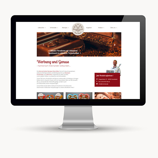 Entwicklung einer Website für eine Marzipan Manufaktur