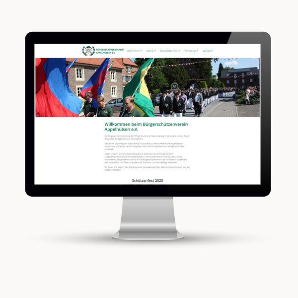 Internetauftritt für einen Schützenverein