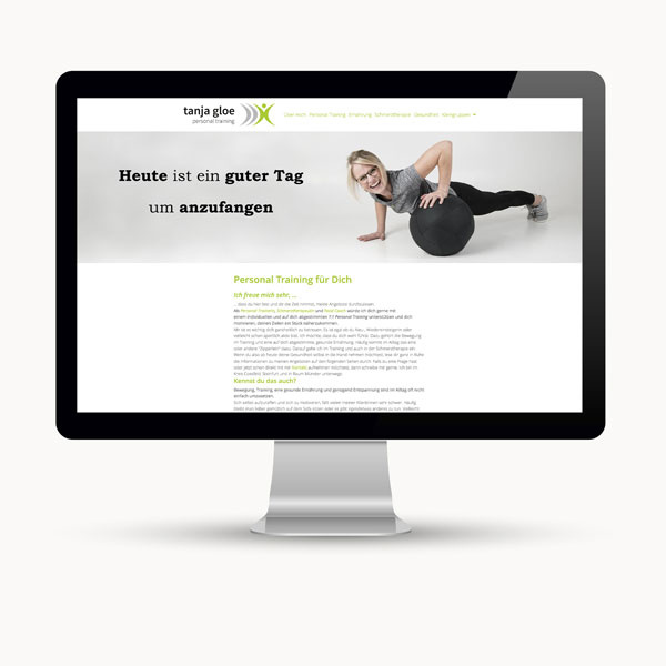 Webauftritt für einen Personal Trainer