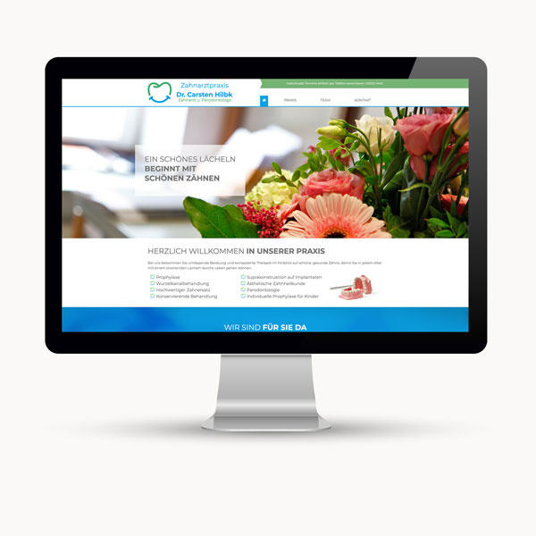 Erstellen einer Website für einen Zahnarzt